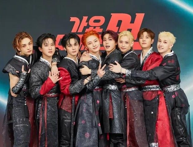 A moment captured by Stray Kids's fan