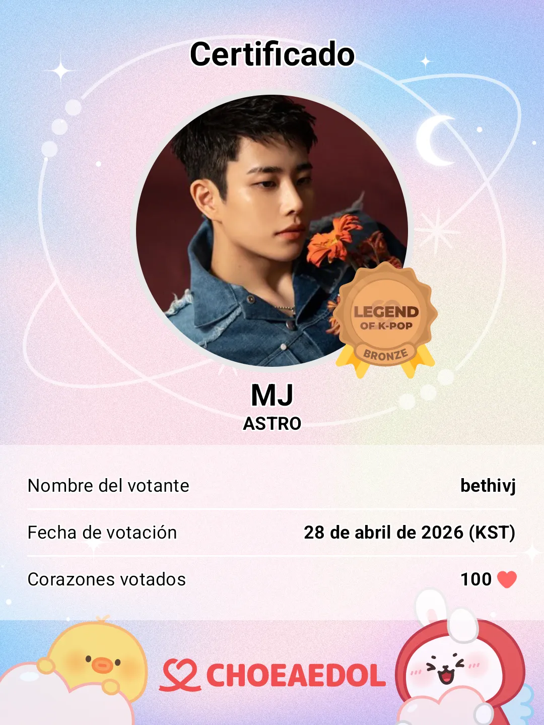 Recent activity shot of MJ (ASTRO)