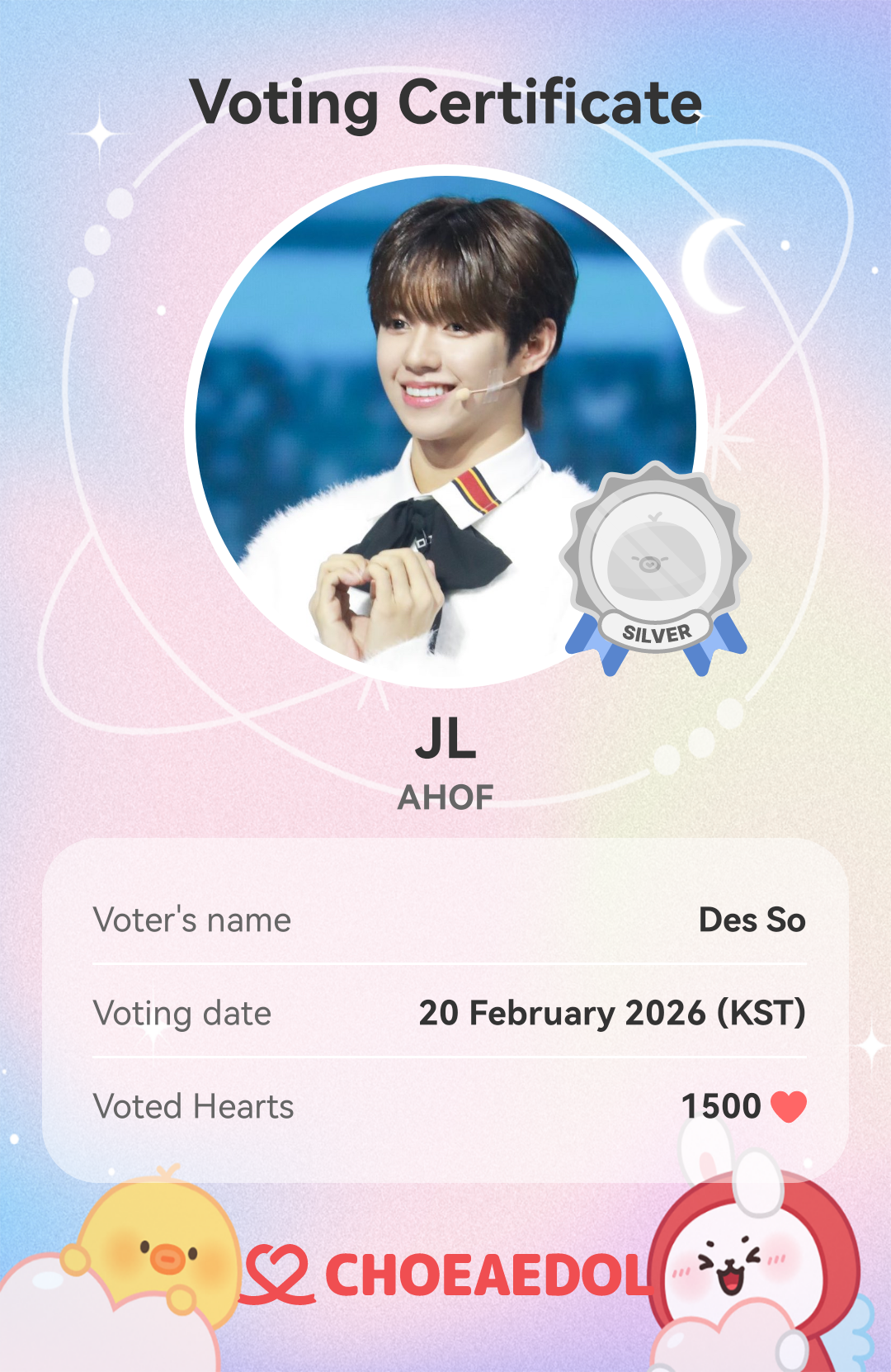 Recent activity shot of JL (AHOF)