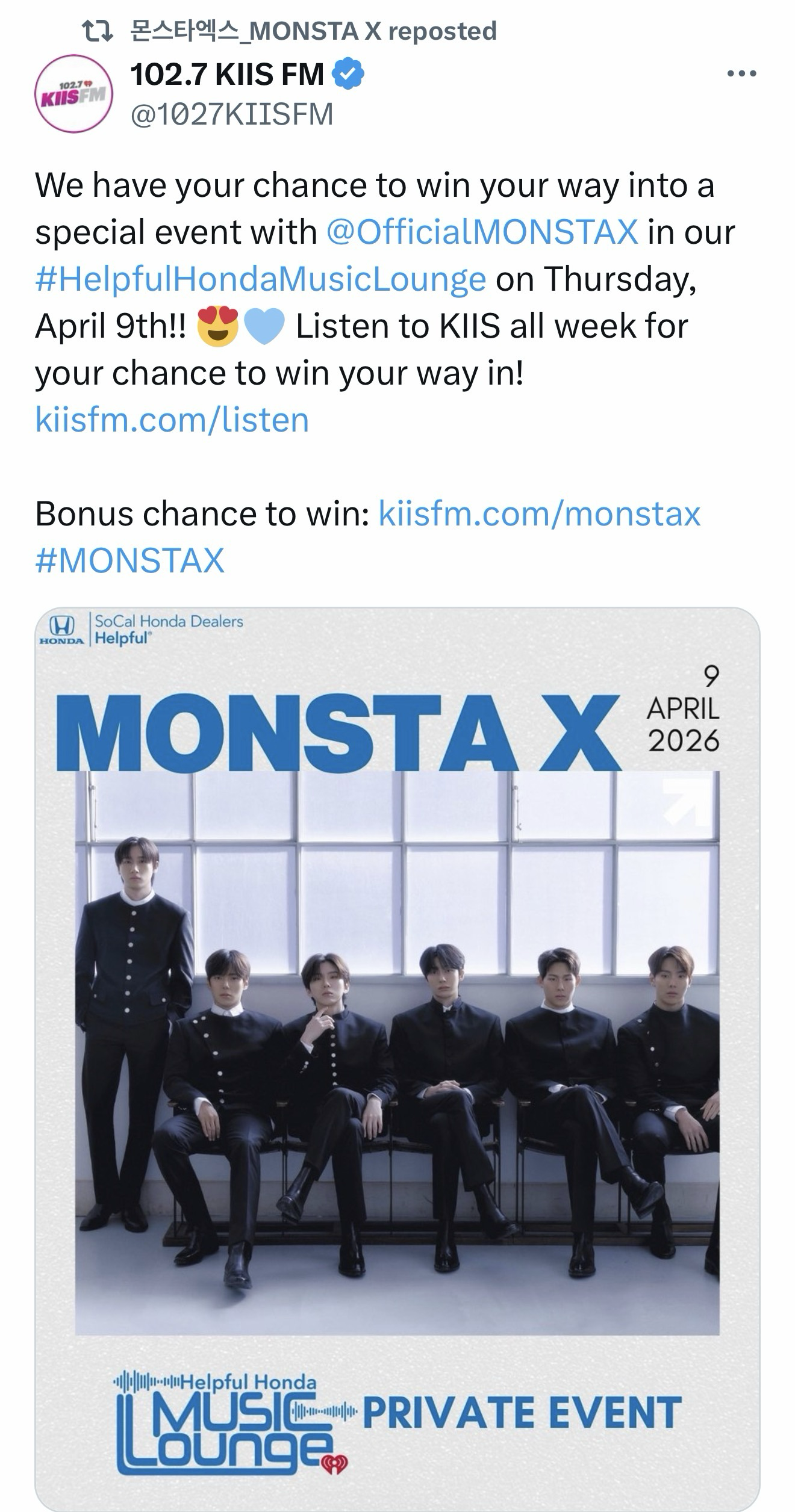 A moment captured by Minhyuk (MONSTA X)'s fan