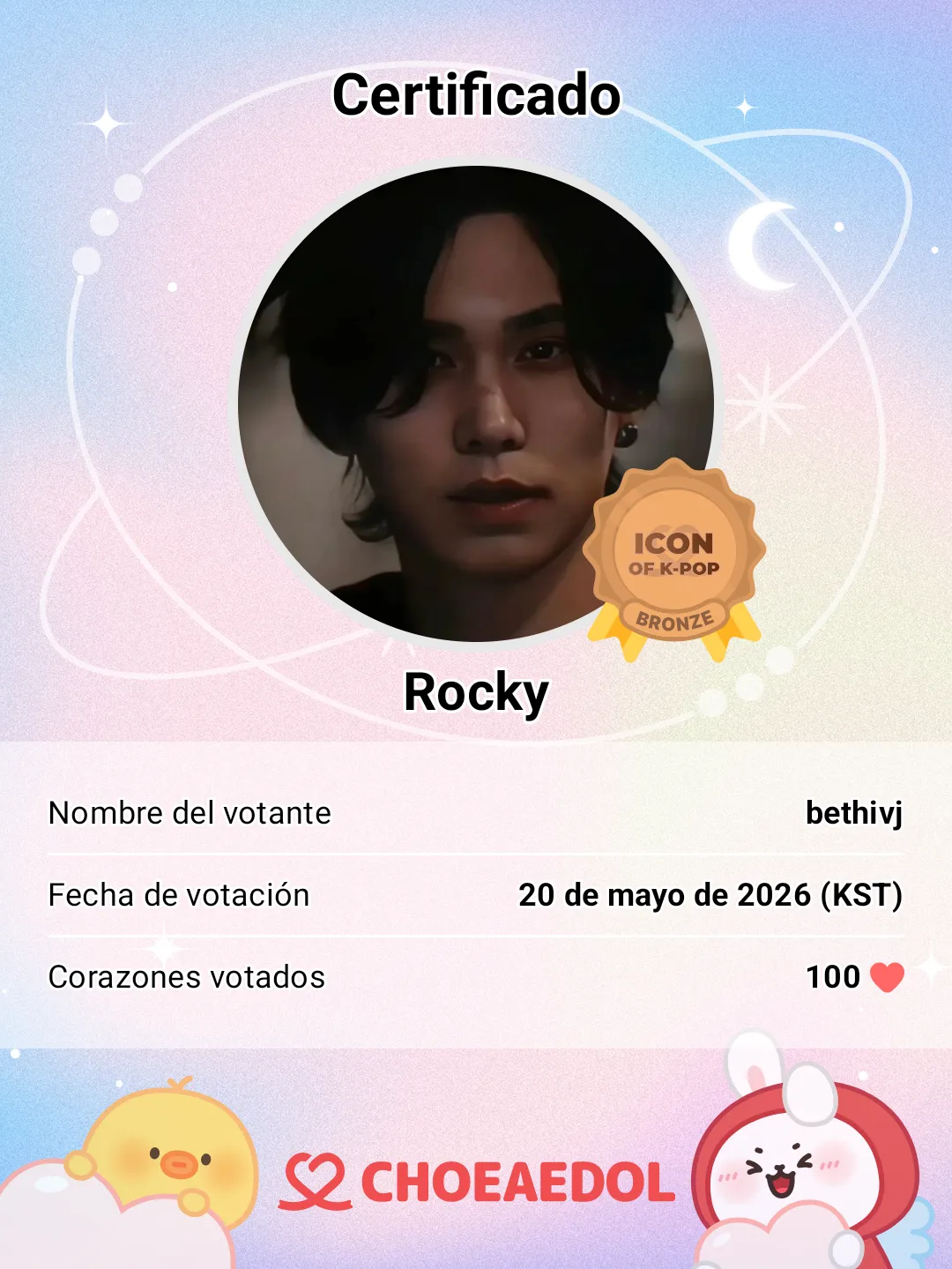 Recent activity shot of Rocky