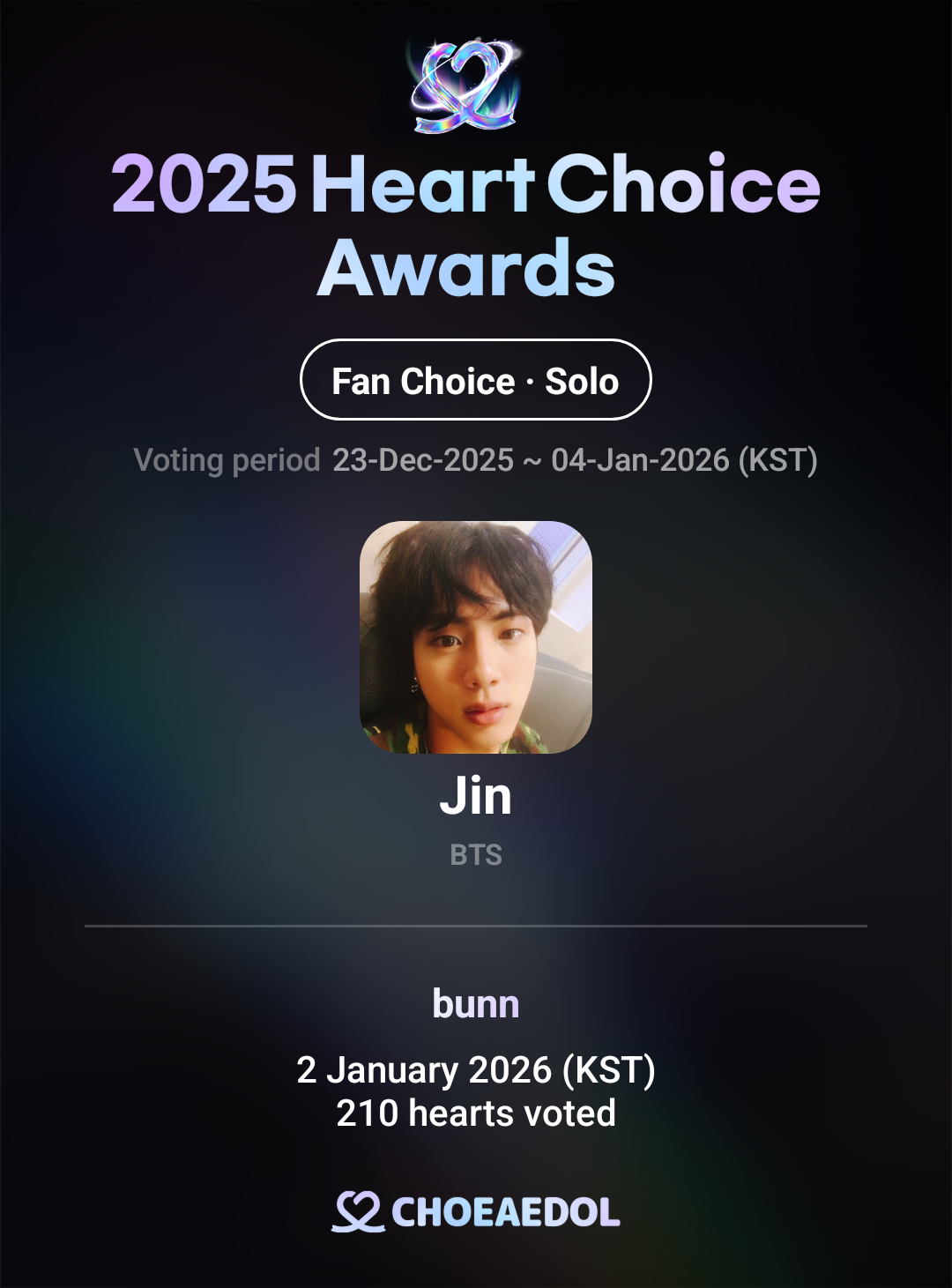 Latest photo of Jin (BTS)