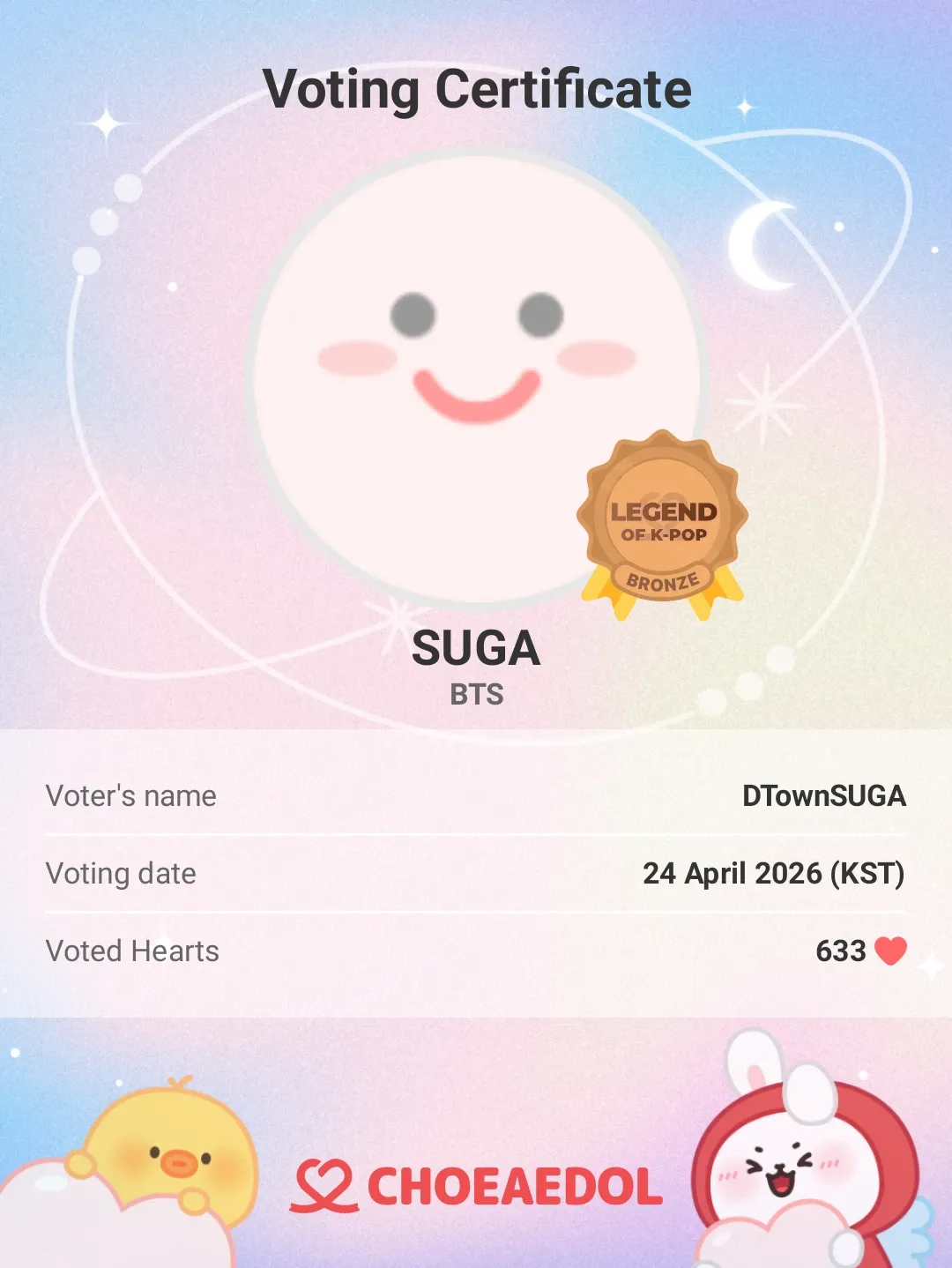 Foto aktivitas terbaru SUGA (BTS)