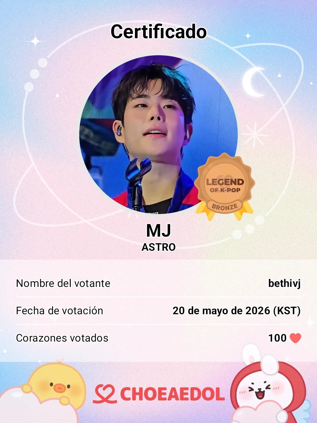 A moment captured by MJ (ASTRO)'s fan