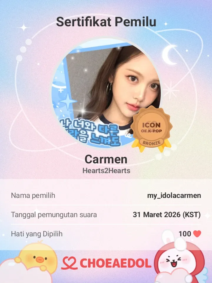 Foto aktivitas terbaru Carmen (Hearts2Hearts)