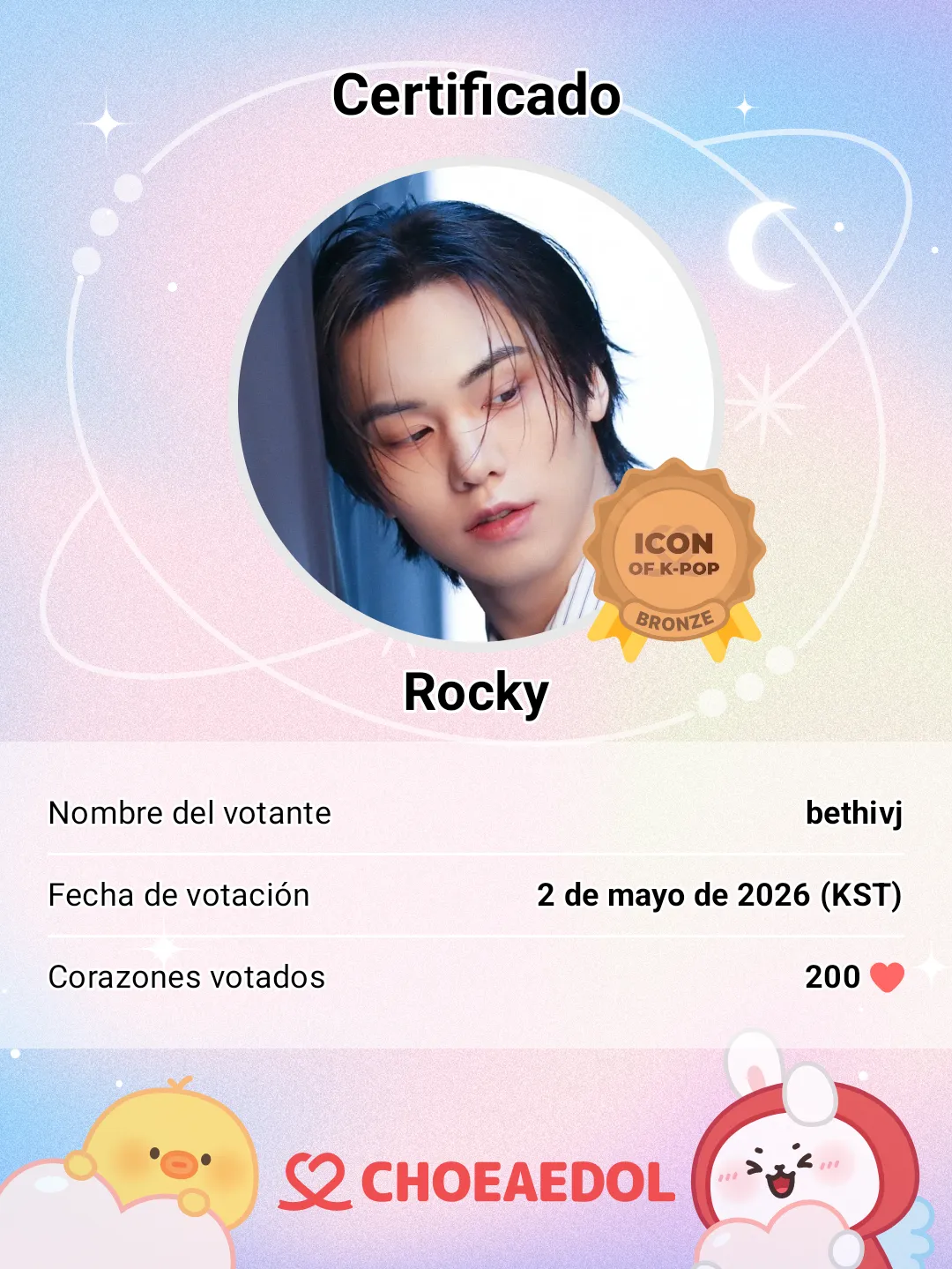 Recent activity shot of Rocky
