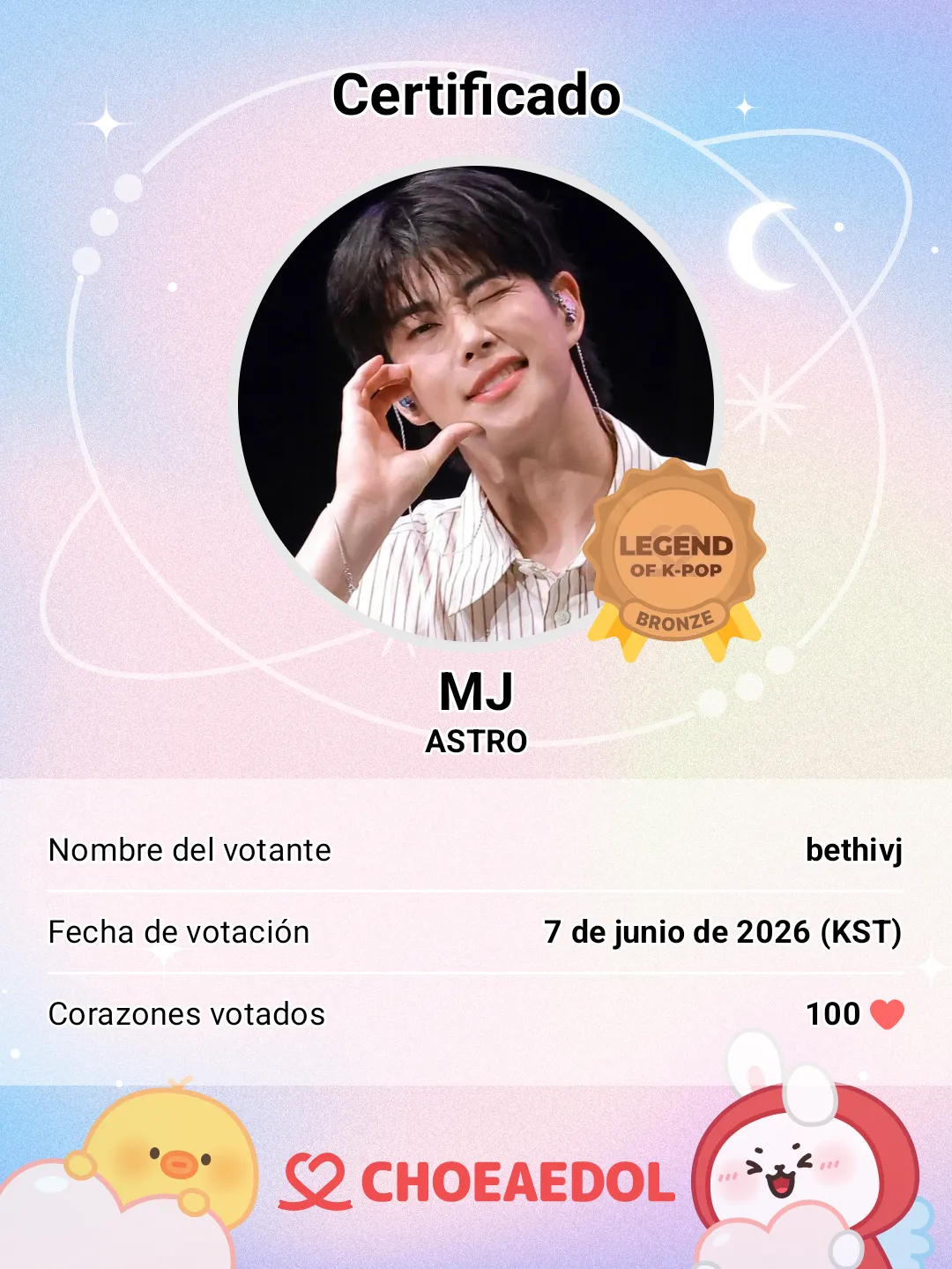 Recent activity shot of MJ (ASTRO)