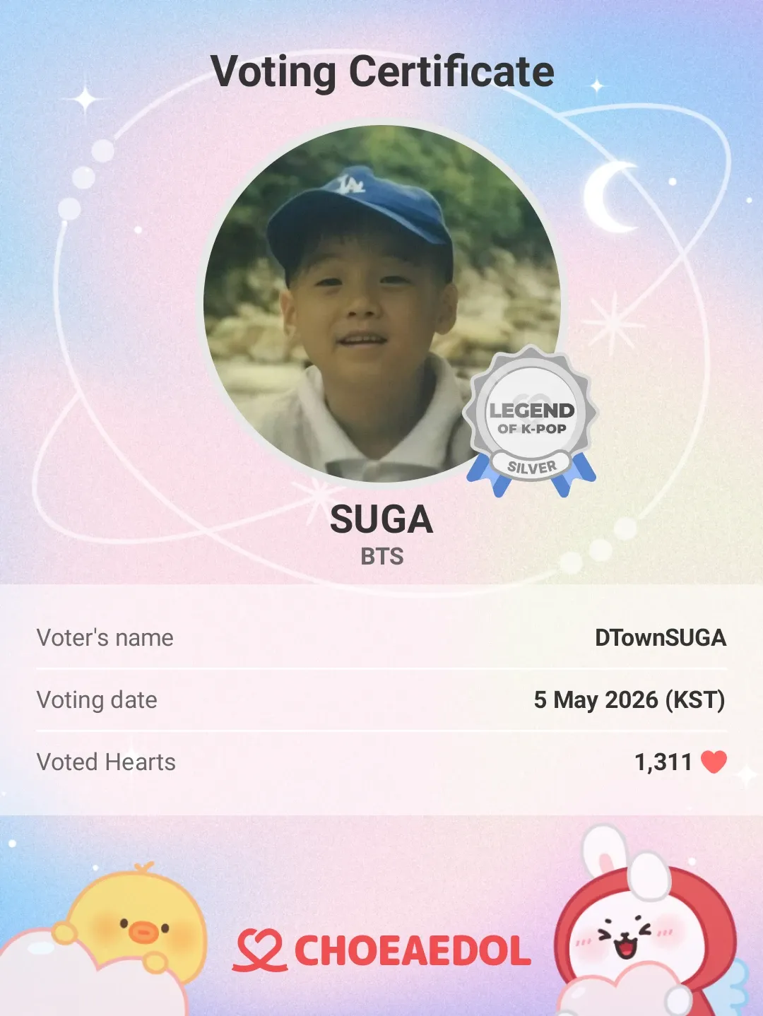 A moment captured by SUGA (BTS)'s fan