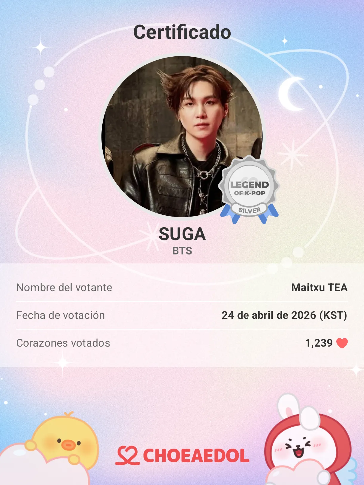 Foto aktivitas terbaru SUGA (BTS)