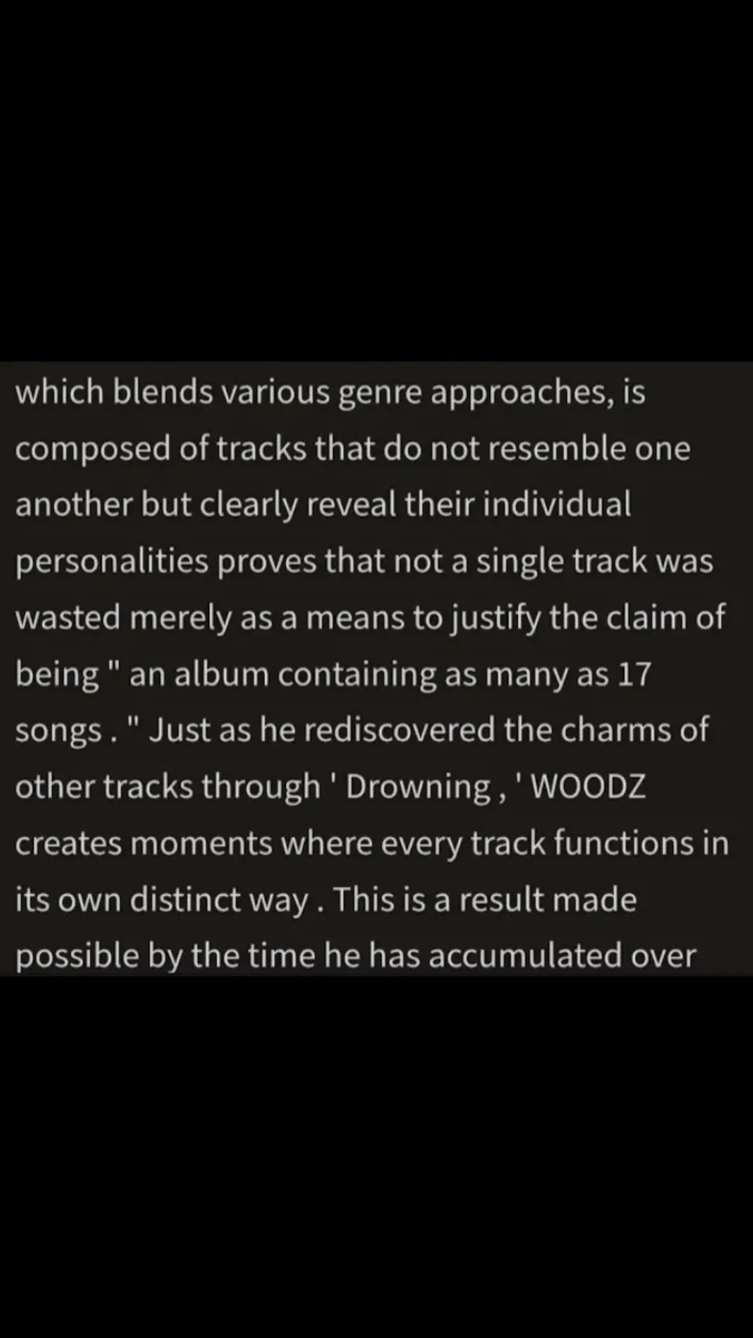 Recent activity shot of WOODZ