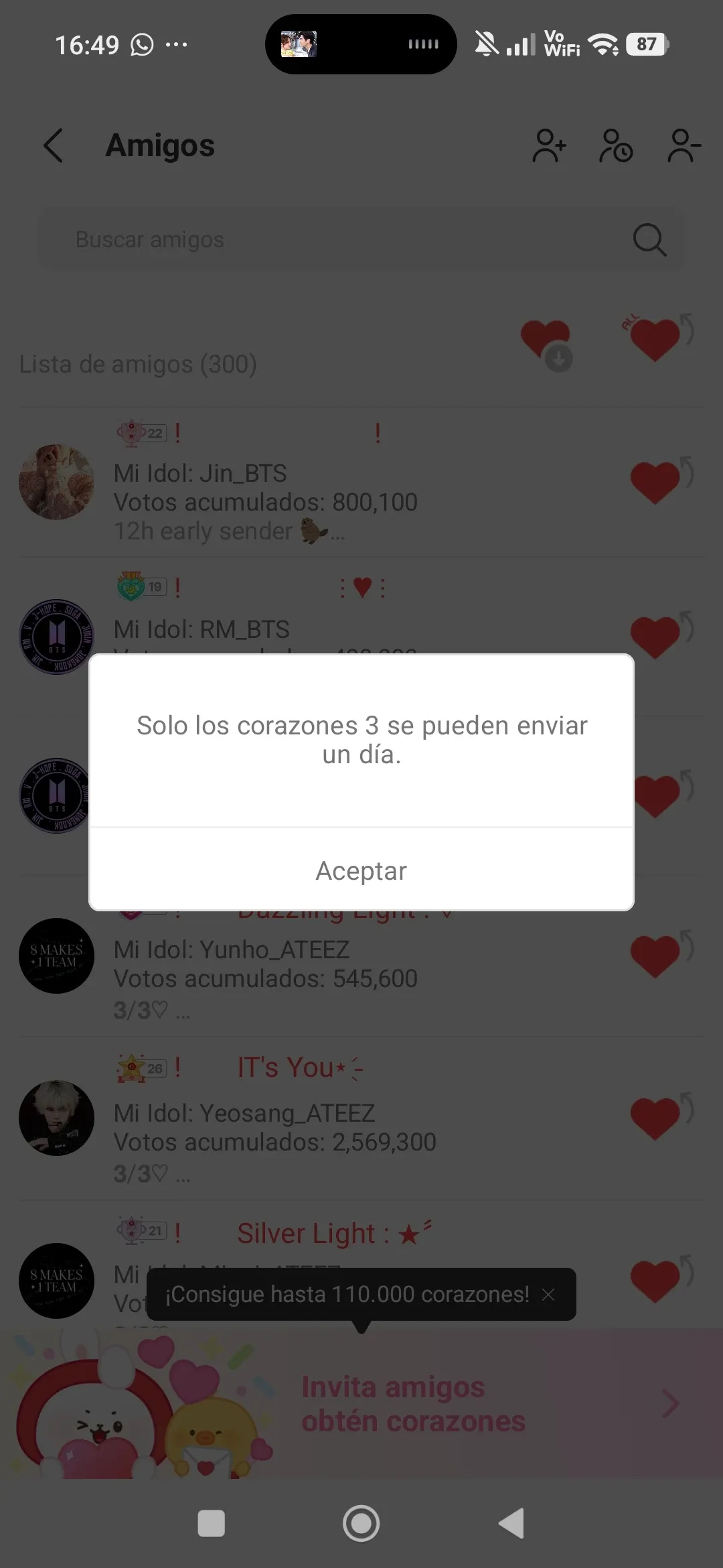 Recent activity shot of Board