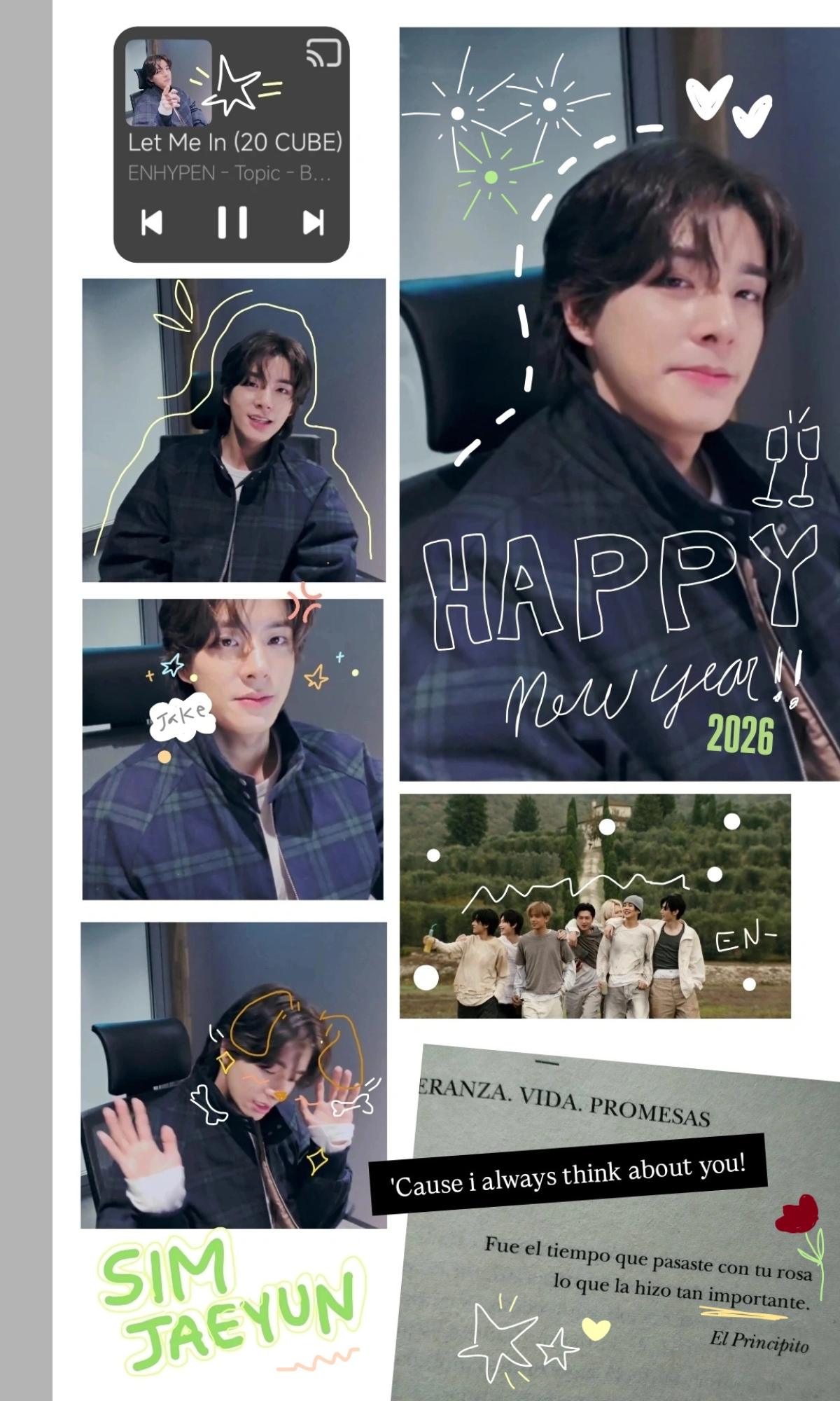 A heartfelt wallpaper shared by Jake (ENHYPEN)'s fans