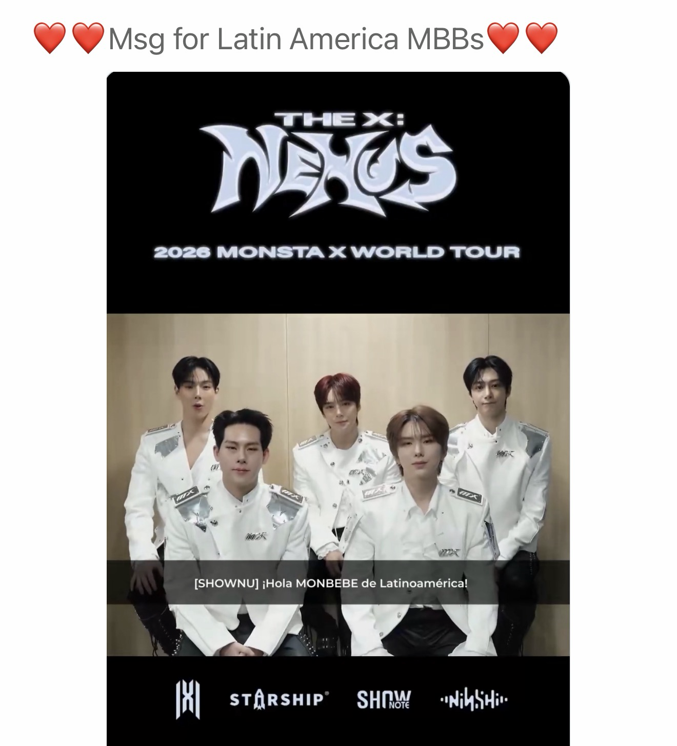 亨元 (MONSTA X)粉絲拍下的瞬間