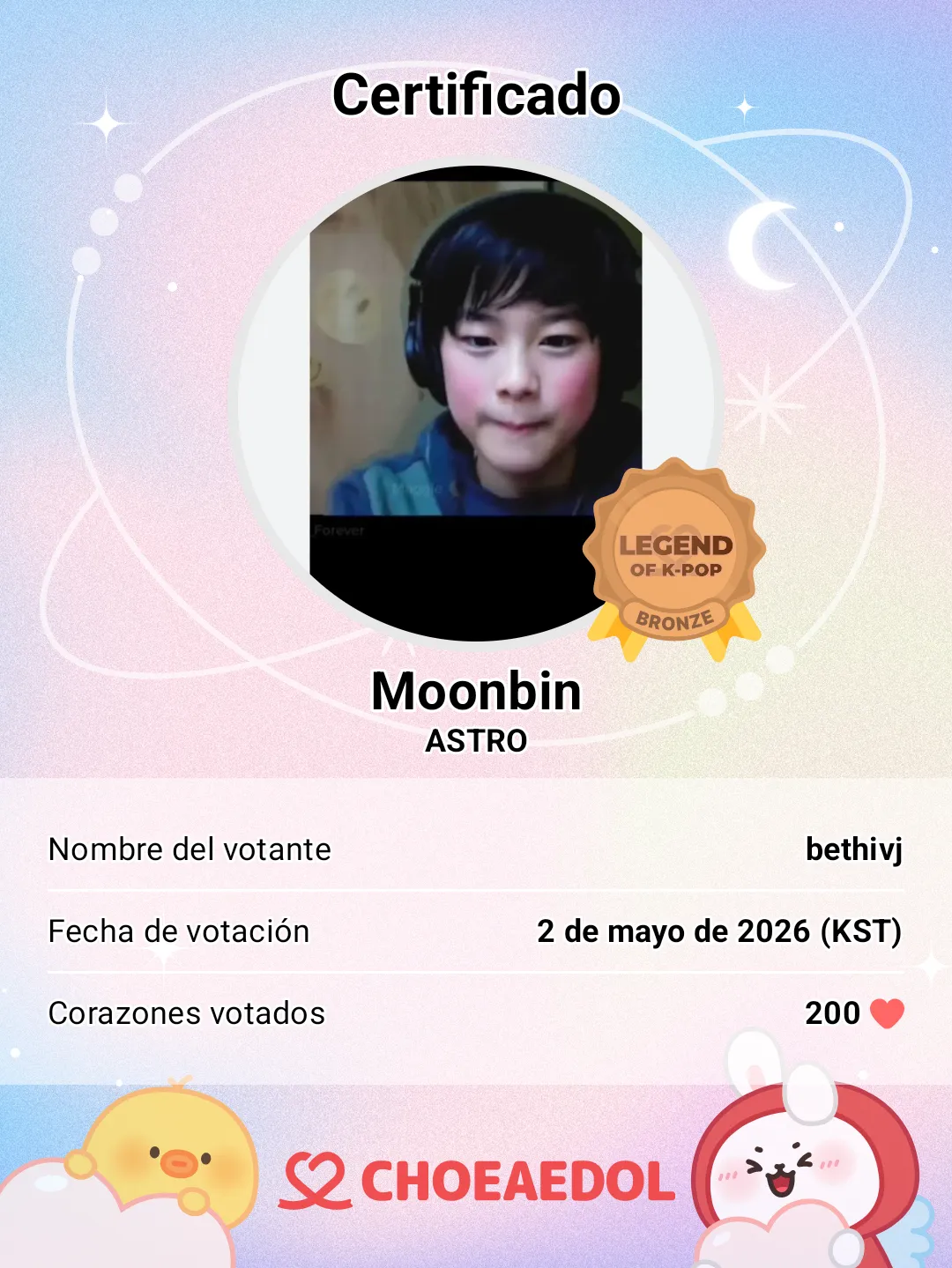 A moment captured by Moonbin (ASTRO)'s fan